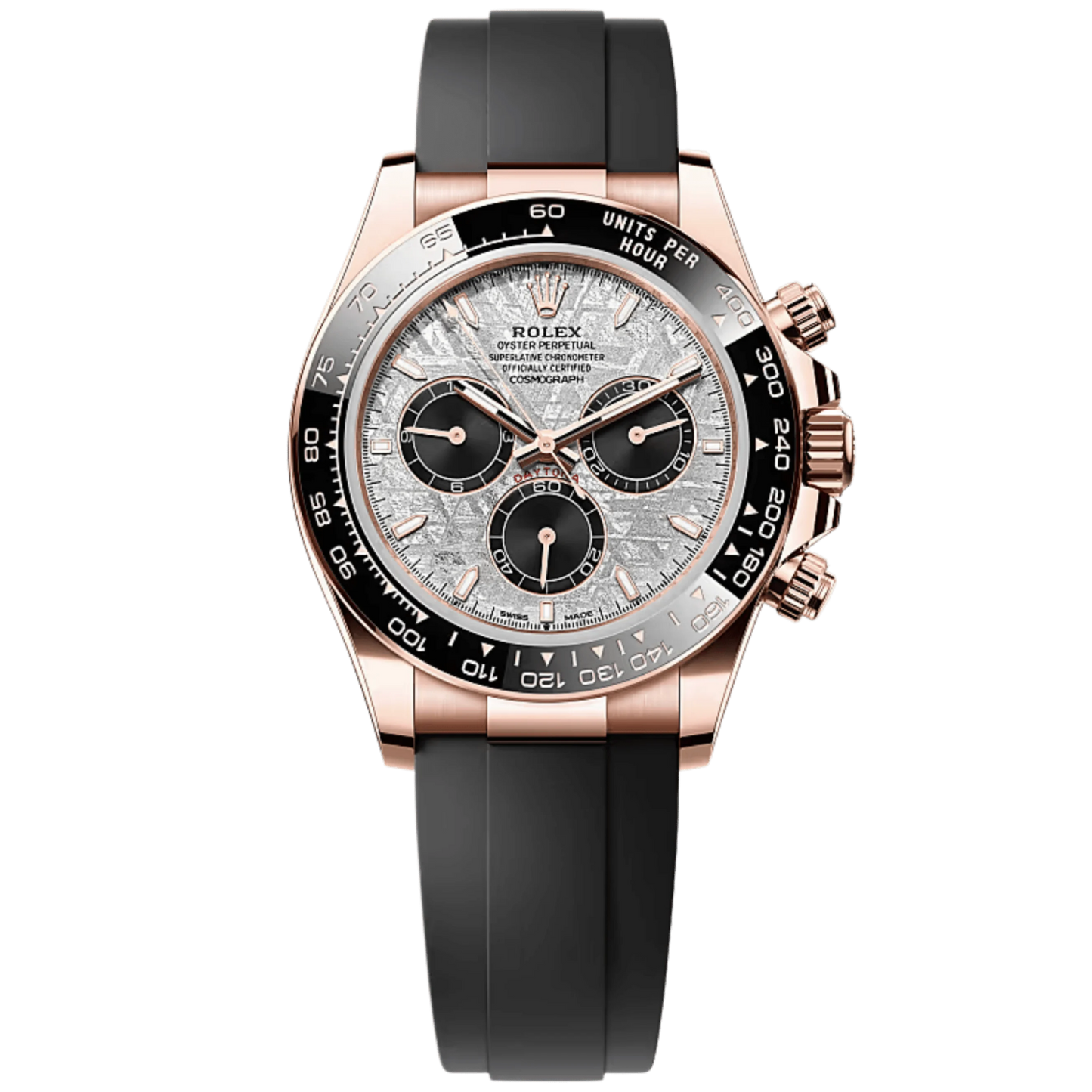 Rolex Daytona 126515LN 40mm Rose Gold on Oysterflex Meteorite Dial