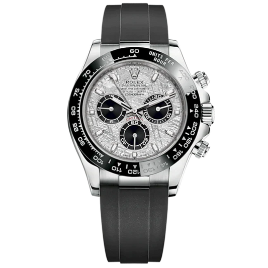 Cosmograph Daytona 40MM Oysterflex Bracelet 18 CT White Gold With Steel and Black Dial Black Cerachrom Bezel