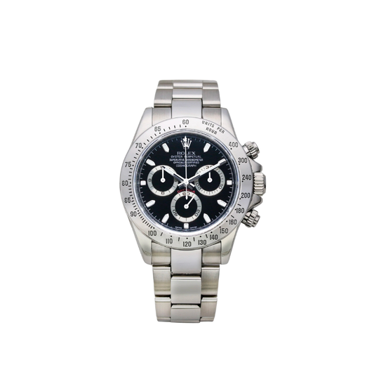 116520 Stainless Steel Daytona Black Dial Preowned with Box and Papers Dated 2008