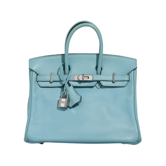 Hermes Birkin 25 Bleu Atoll Swift Leather
