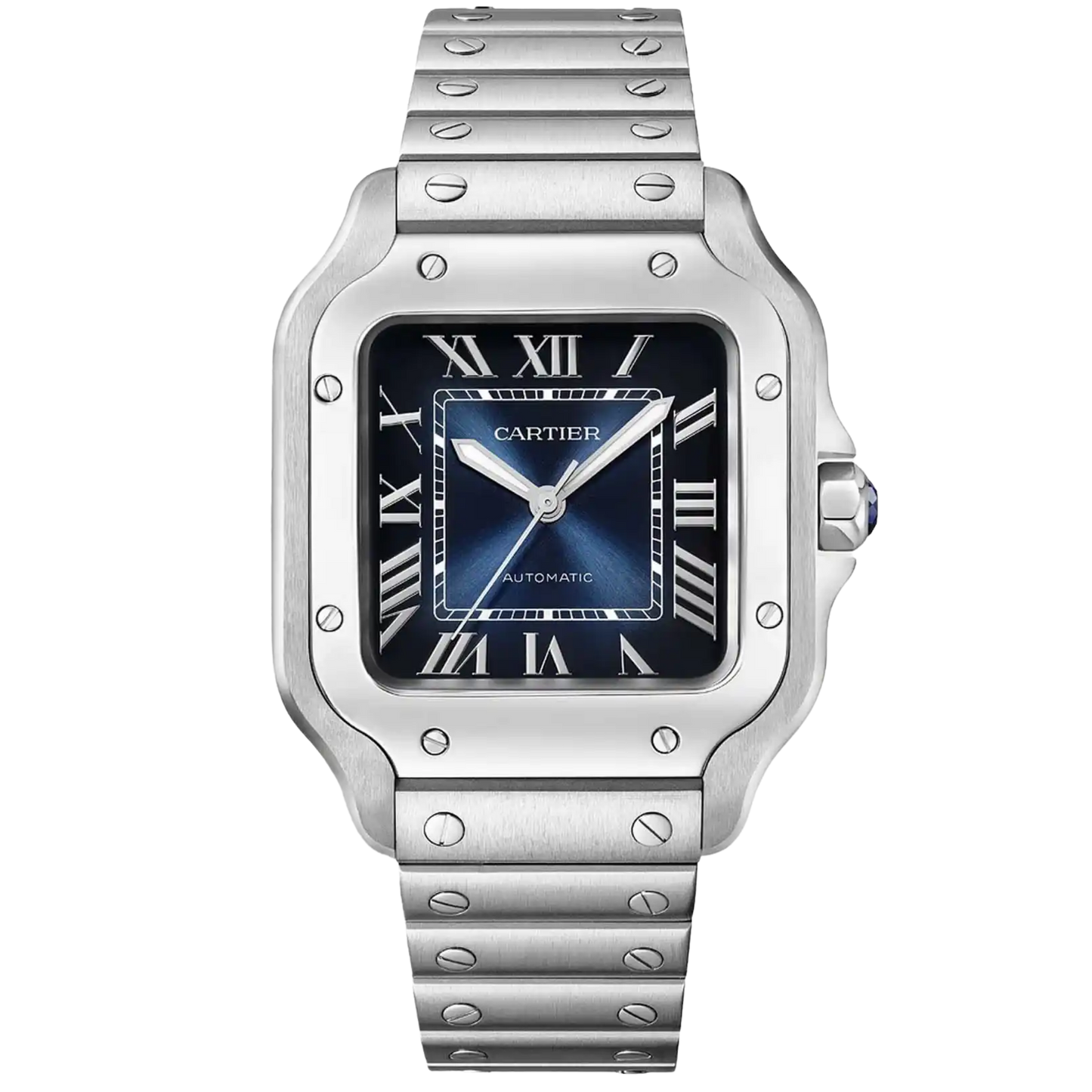 Cartier WSSA0063 Stainless Steel Cartier Santos Size Medium Blue Dial
