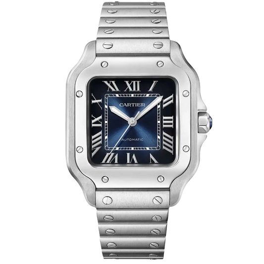 Cartier WSSA0063 Stainless Steel Cartier Santos Size Medium Blue Dial