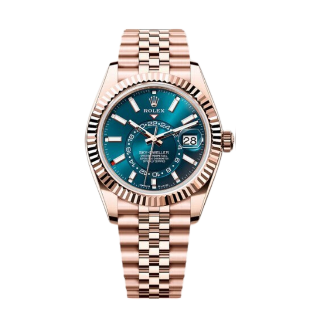 Rolex Sky-Dweller Ref. 336935 Everose Gold Case Blue Dial in Jubilee Bracelet