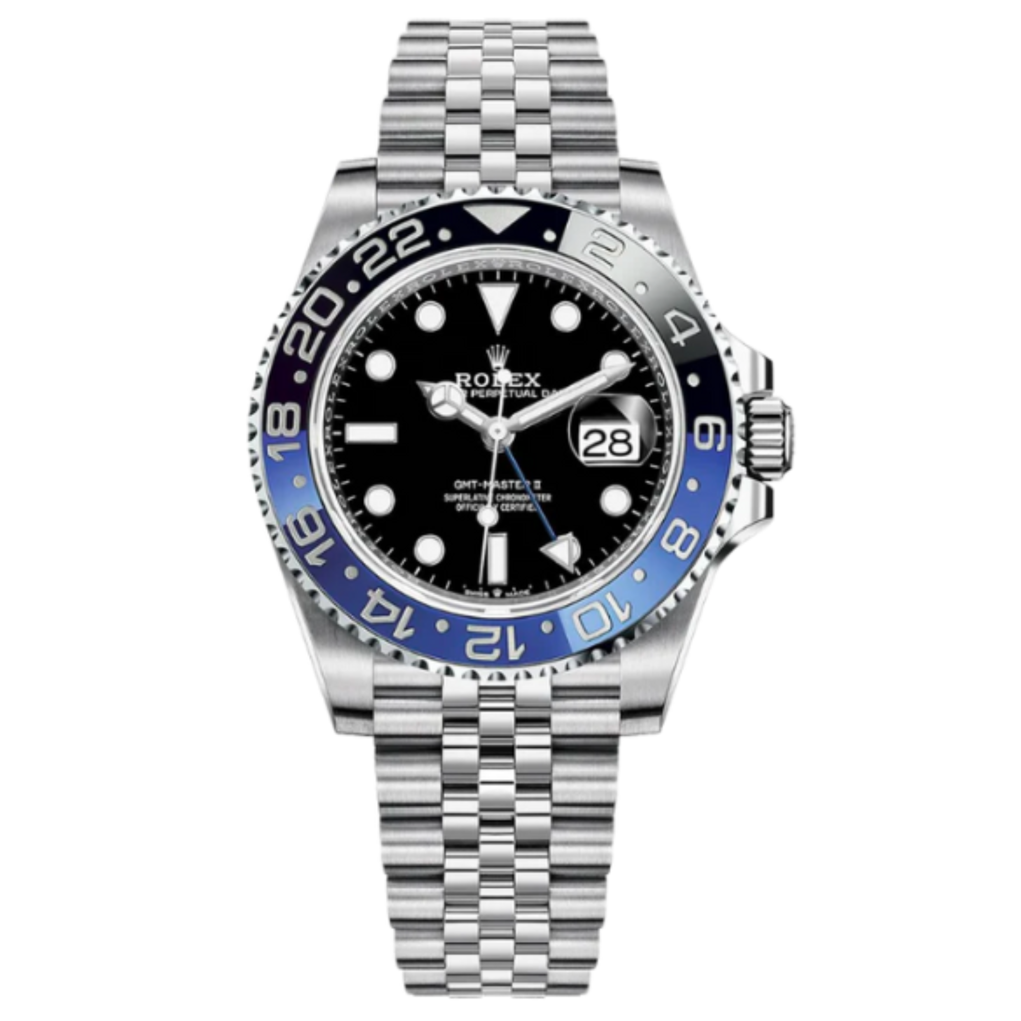 Rolex GMT Batgirl Ref. 126710BLNR Black Dial in Jubilee Bracelet