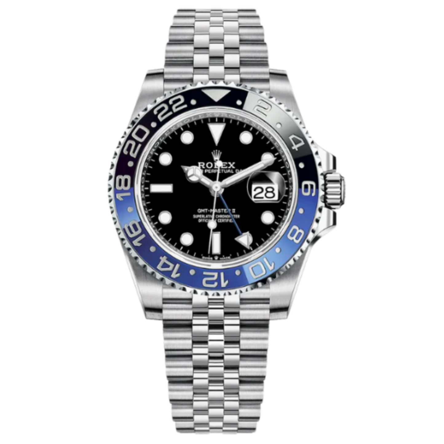 Rolex GMT Batgirl Ref. 126710BLNR Black Dial in Jubilee Bracelet