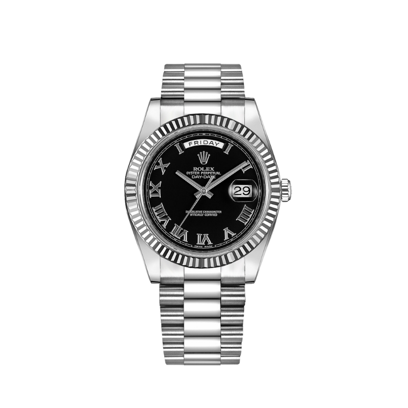 Rolex Day Date Ref. 218239 41MM White Gold Black Roman Dial