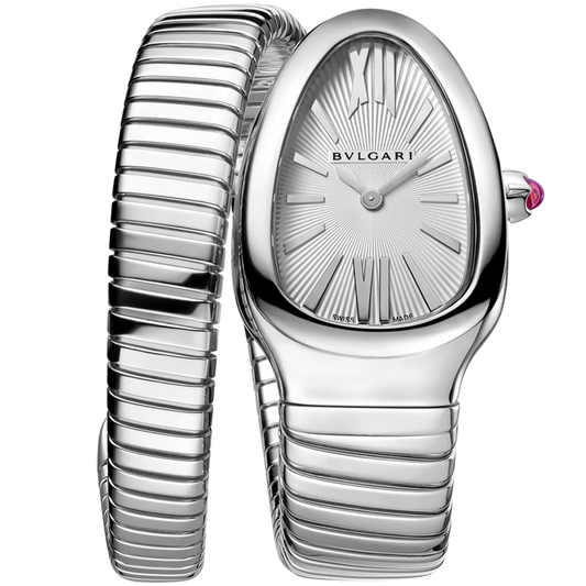 Bvlgari 101817 Stainless Steel Serpenti Single Coil White Dial