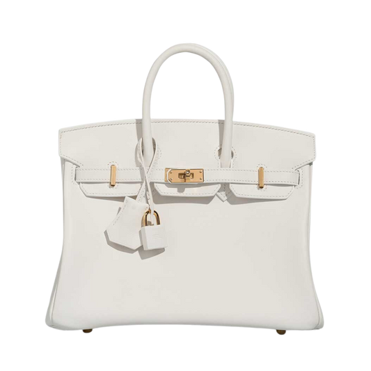 Hermes Birkin 25 New White Swift Leather