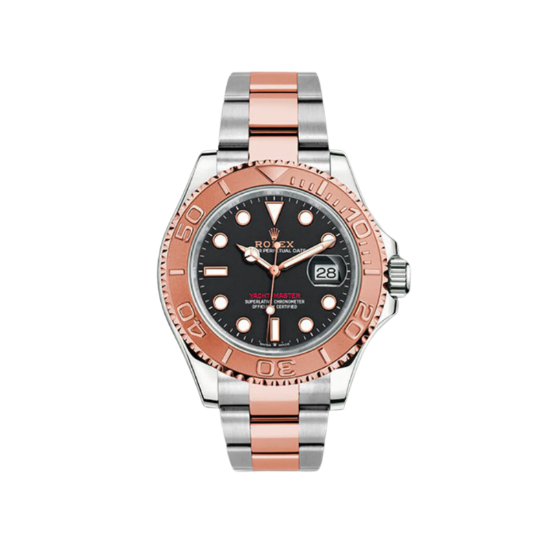 268621 37mm Yachtmaster Two-Tone Stainless Steel and Rose Gold Black Dial 2023