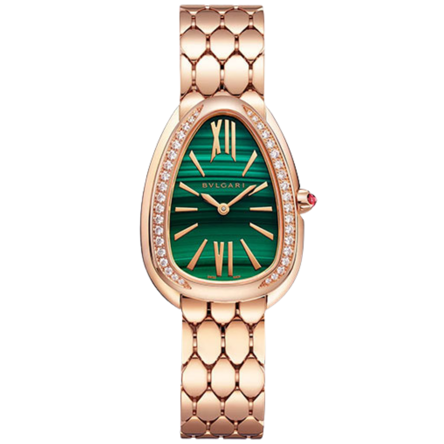Bvlgari Ref. 103273 Rose Gold Green Dial Serpenti Seduttor Factory Diamond Bezel