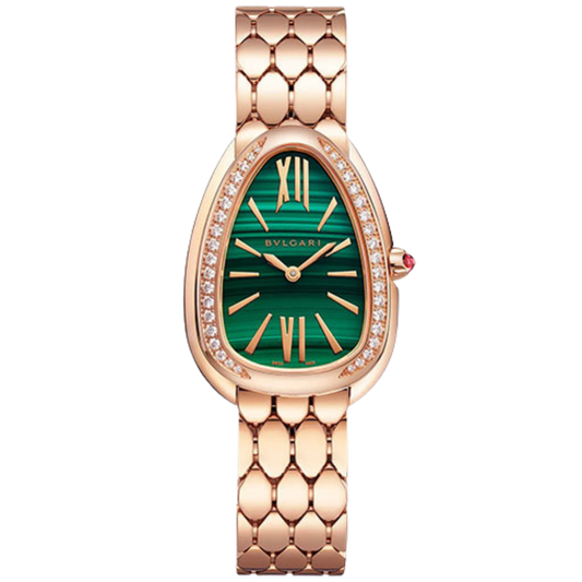Bvlgari Ref. 103273 Rose Gold Green Dial Serpenti Seduttor Factory Diamond Bezel