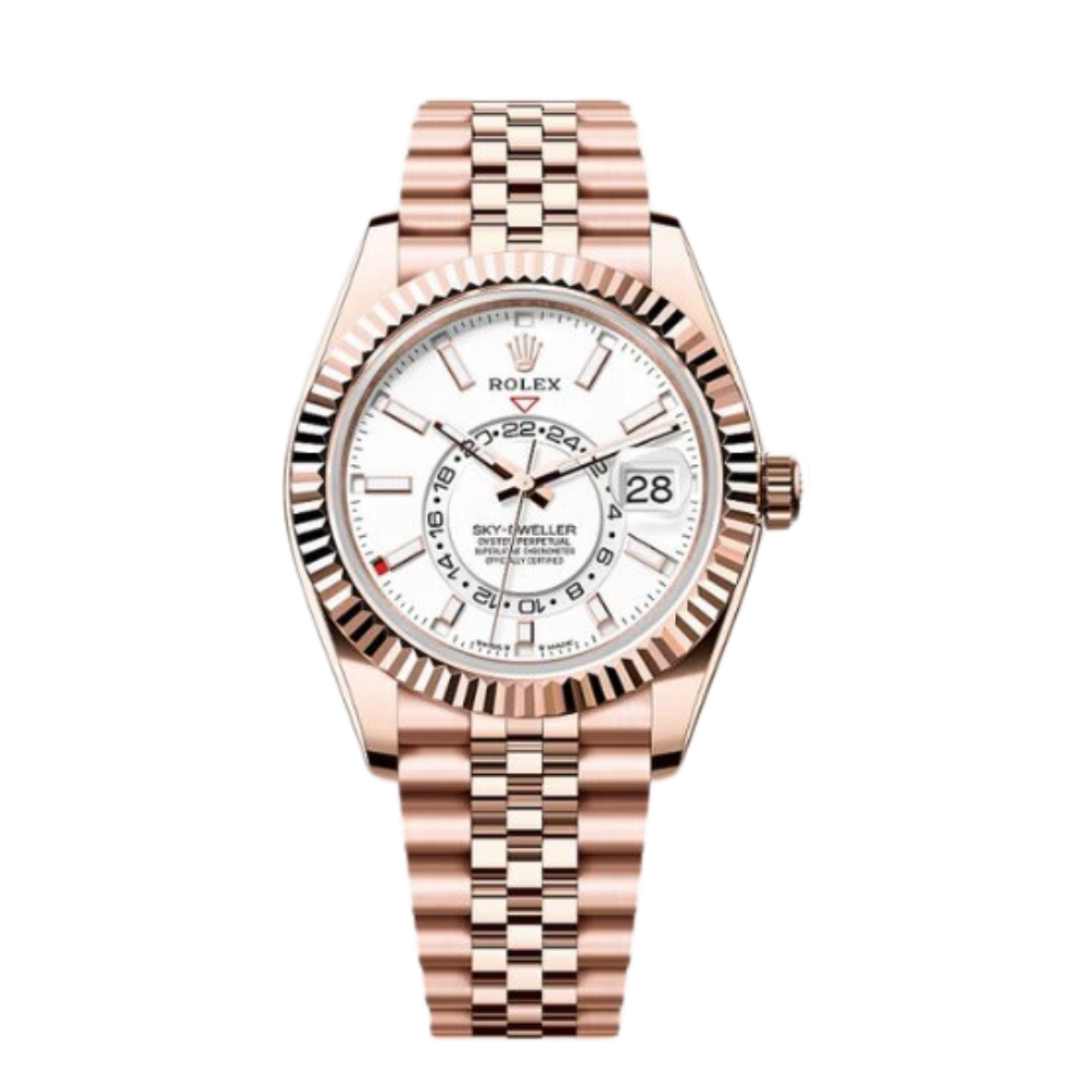 Rolex Sky-Dweller Ref. 336935 Everose Gold Case White Dial in Jubilee Bracelet