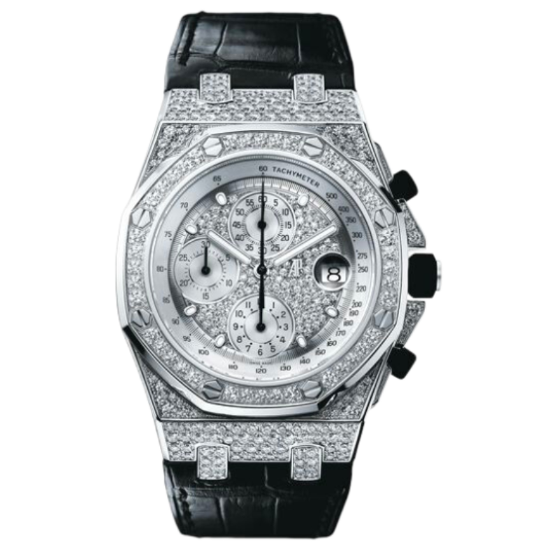 26067BC.ZZ.D002CR.01 42MM White Gold Royal Oak Offshore with Factory Diamond Setting