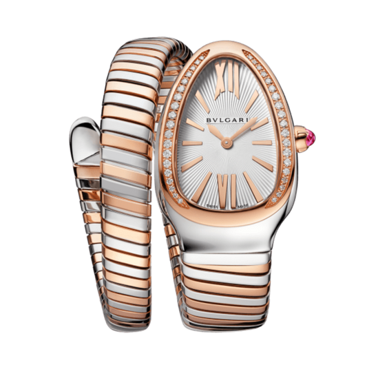 Bvlgari Serpenti Ref. 102237 Rose Gold Two Tone White Dial Single Coil Factory Set