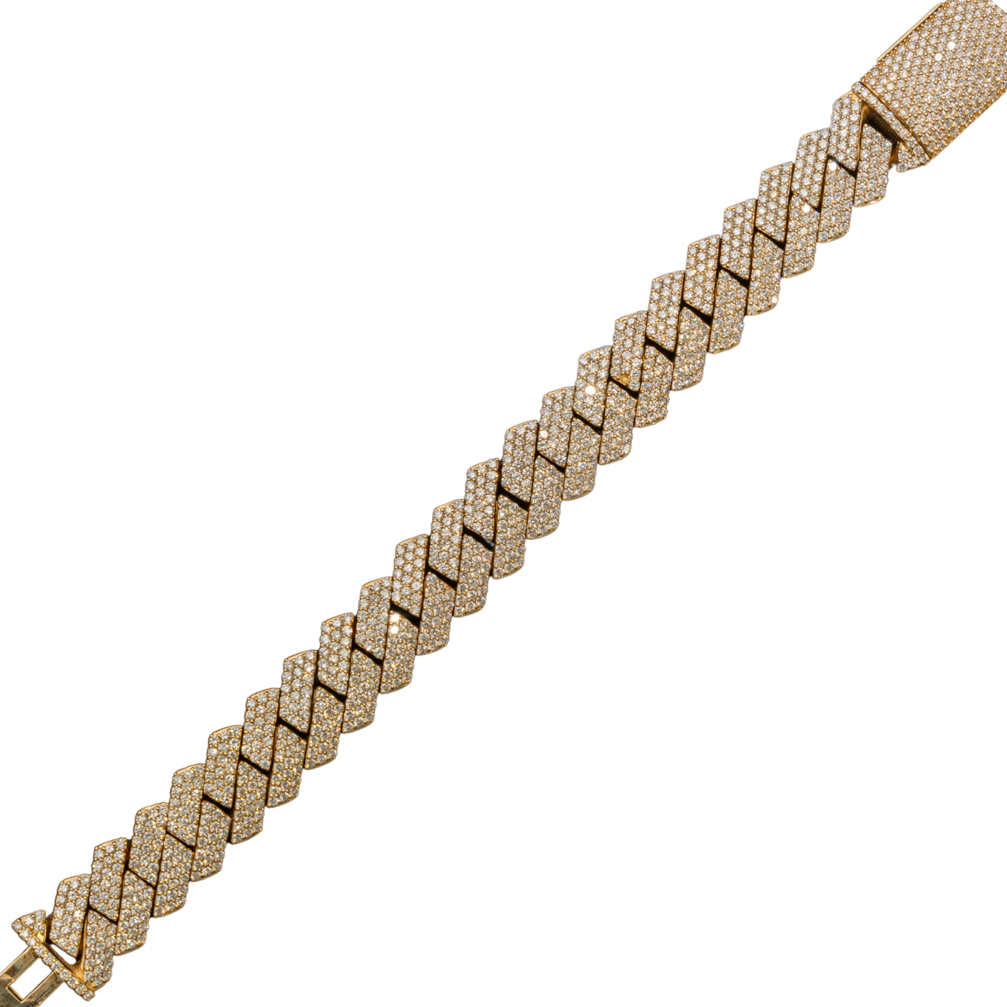 Cuban Bracelet - Yellow Gold - 14KT - 100G - 9 CTW - 8 Inches