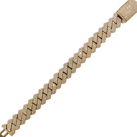 Cuban Bracelet - Yellow Gold - 14KT - 100G - 9 CTW - 8 Inches