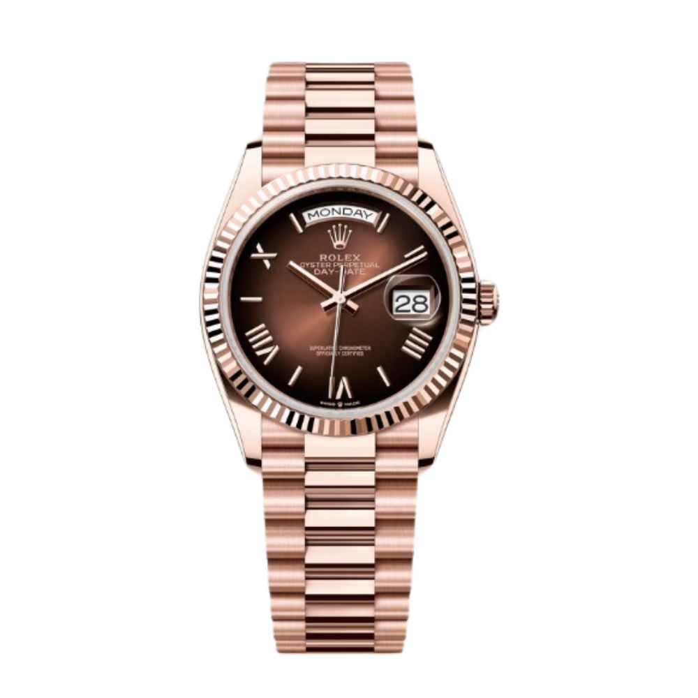 Rolex Day-Date Ref. 128235 36MM Everose Gold Case Ombré Brown Dial