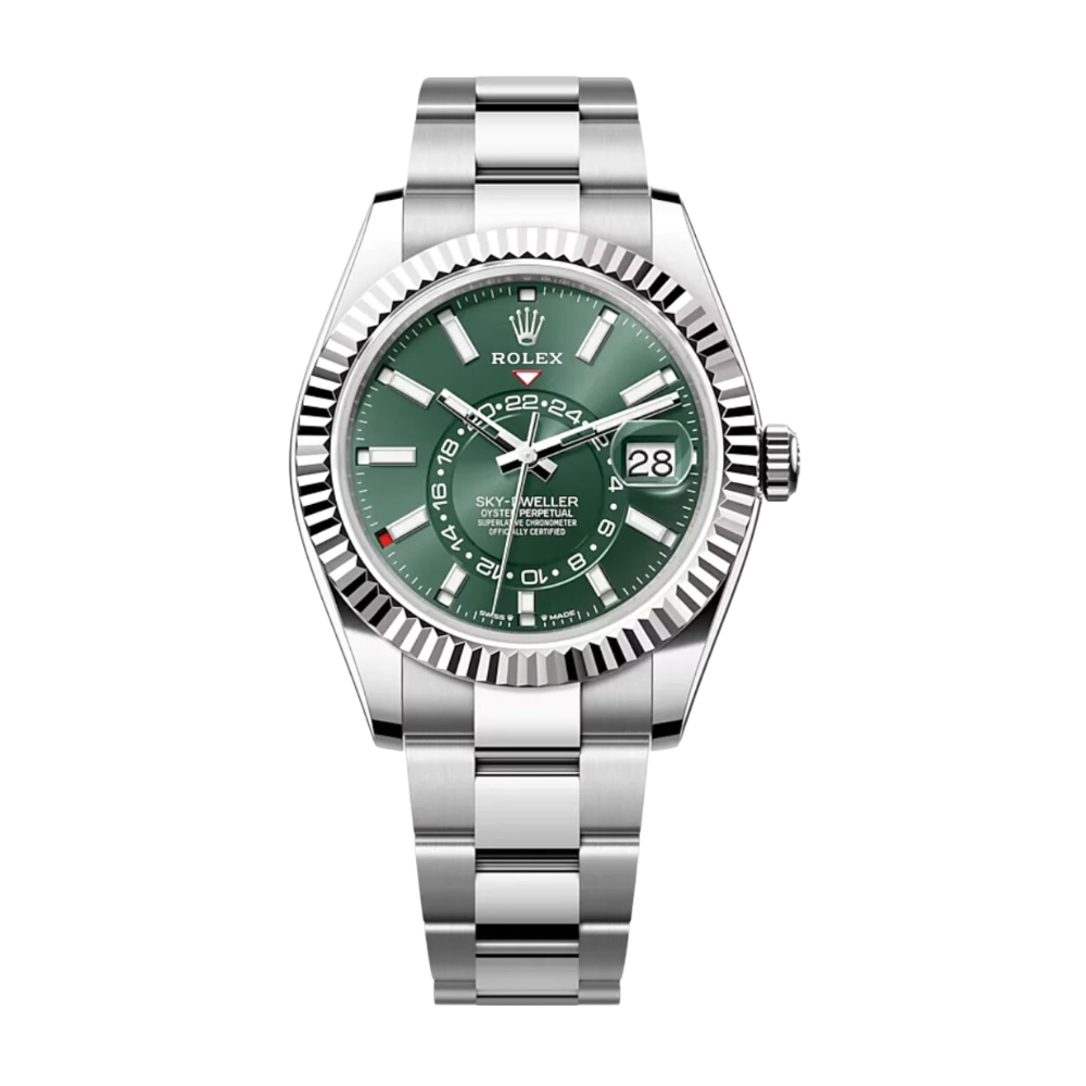 Rolex Skydweller Ref. 336934 Stainless Steel Green Dial on Oyster