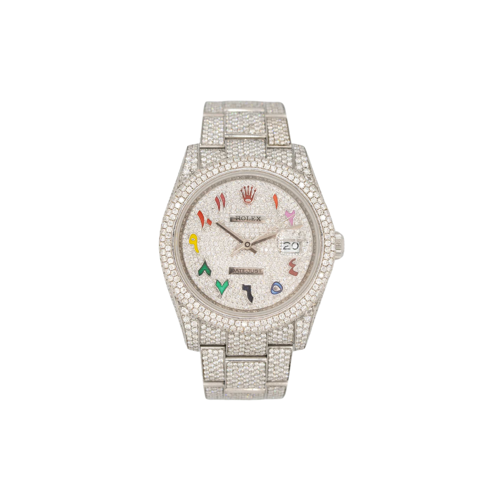 Rolex 36mm Datejust Ref. 126200 Bussdown Rainbow Arabic Numerals