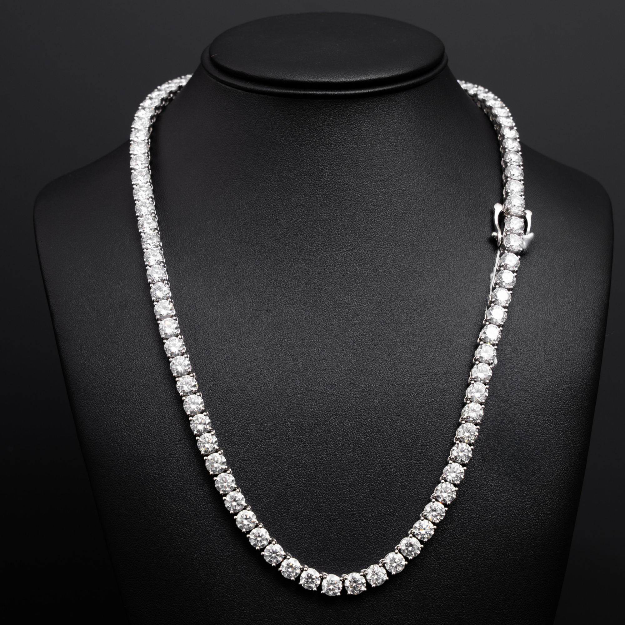 10k White Gold LAB Tennis Necklace - 100 pointer stones - 86.21 cts - 84.20 Grams - 22 inches
