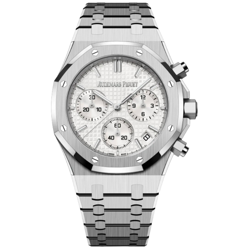 26240ST.OO.1320ST.07 41MM Stainless Steel Royal Oak Chronograph White Dial