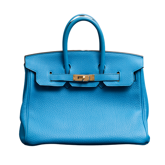 Hermes Birkin B25 Blue Zanzibar Togo Gold Hardware