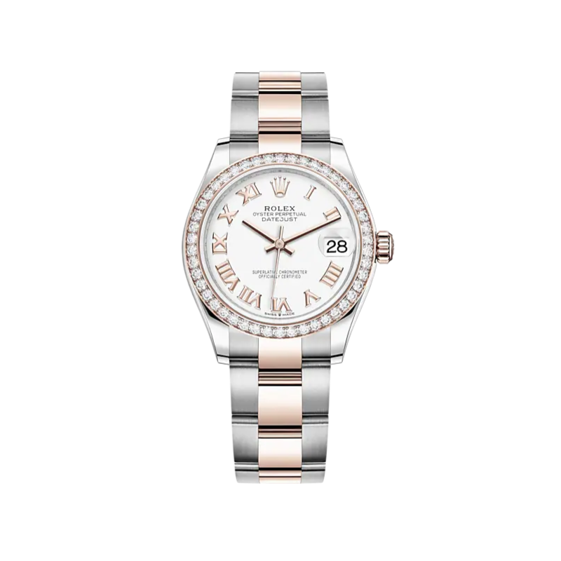 Rolex 31MM Datejust Ref. 278381RBR Two-Tone Rose Gold, Oyster Bracelet, White Dial