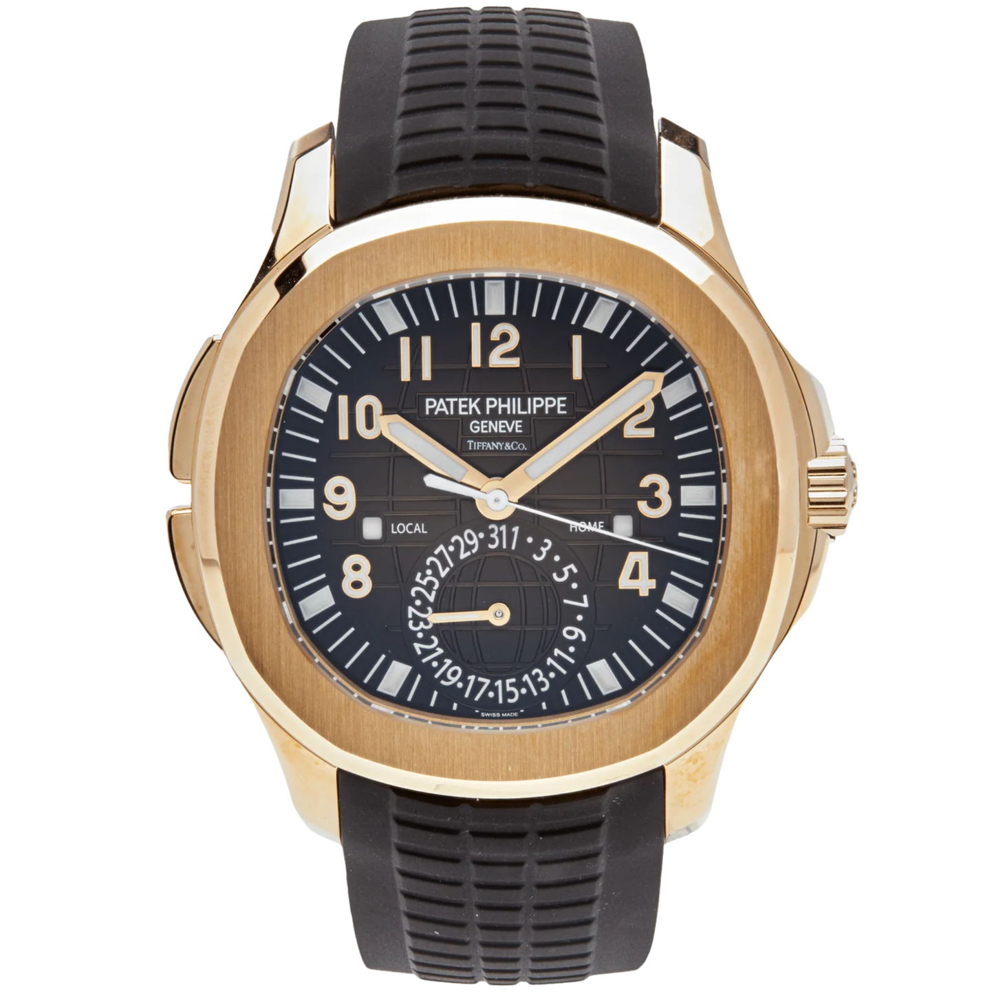 Patek Philippe Aquanaut Travel Time Ref. 5164R Rose Gold "Tiffany Stamped" Chocolate Dial