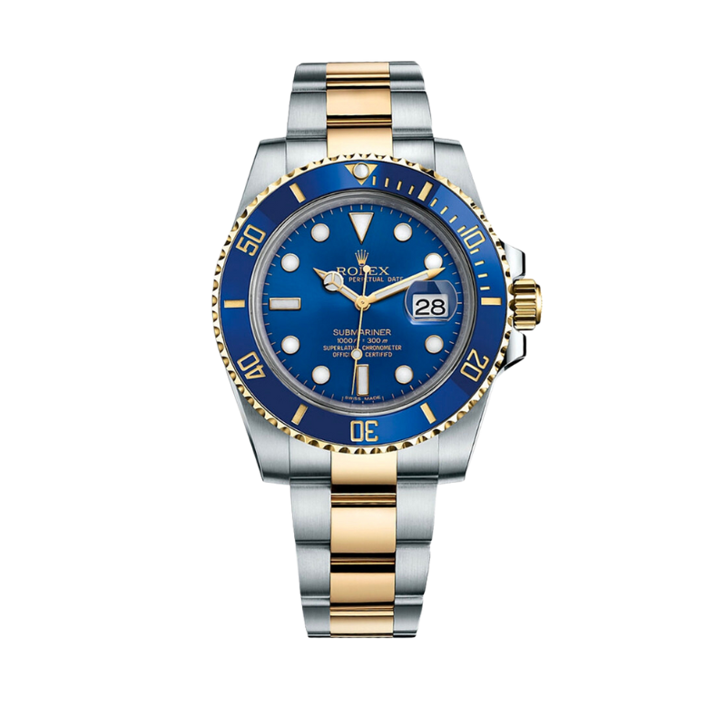 116613LB Two Tone Blue Dial Submariner Yellow Gold Naked