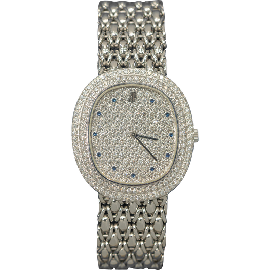 Audemars Piguet "FEATHER" Ref. 56455BC 18KT White Gold Diamond Pave Dial with Diamond Bezel Quarts Sapphire Markers