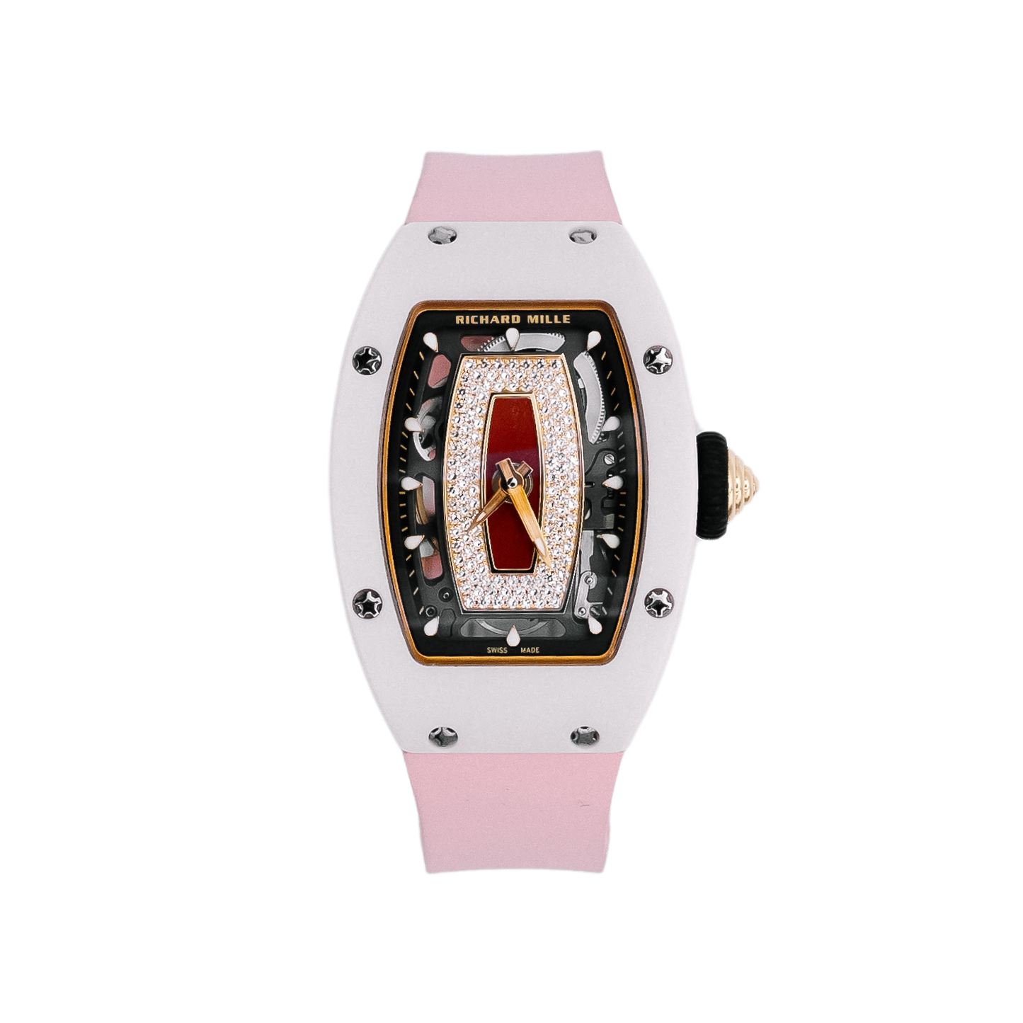 Richard Mille RM07 Pink Ceramic Red Jasper Lips with Diamonds