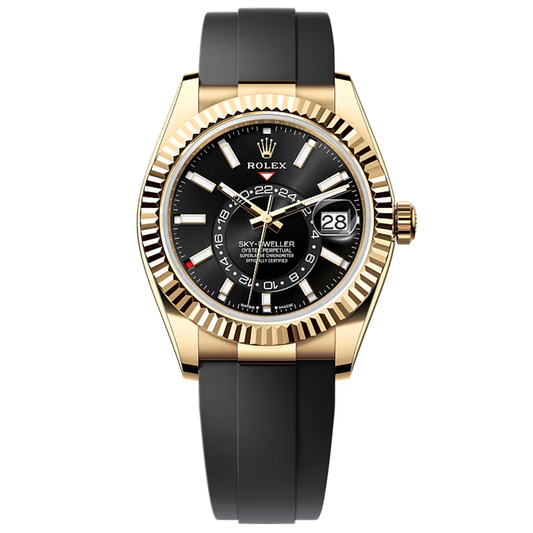 Rolex Skydweller Ref. 336238 42mm Yellow Gold Black Dial on OysterFlex