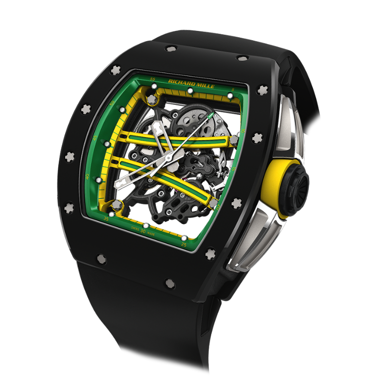 RM 061 Yohan Blake "The Beast 2" Manual Winding Black Rubber Strap Carbon Case