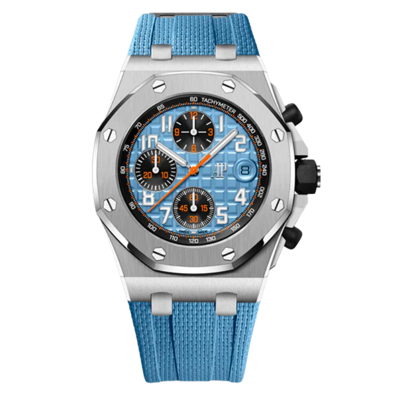 Audemars Piguet 42MM Royal Oak Offshore Ref. 26238ST.OO.A340CA.01 Stainless Steel Baby Blue Dial/Strap