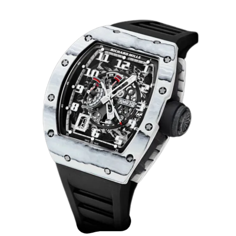 RM 030 Automatic Winding With Declutchable Rotor Rubber Strap Titanium Case