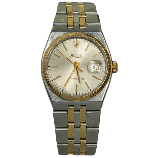 Rolex Datejust Ref. 17013 36MM 2-Tone YG/SS Silver Dial Oysterquartz