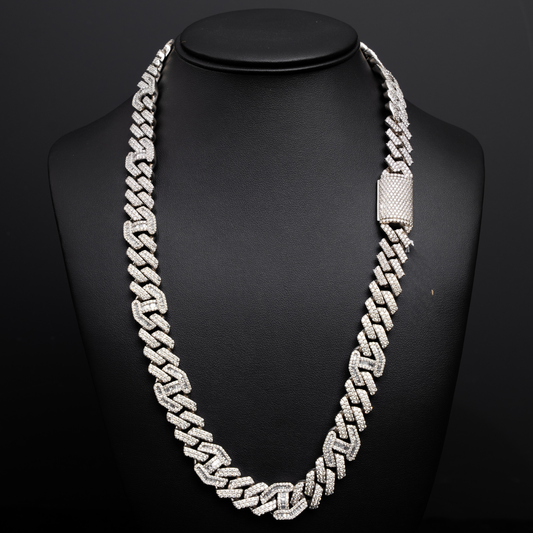 10k White Gold Iced Out Cuban Link Chain - approx 224.2 grams - 21 carats - 24 inches