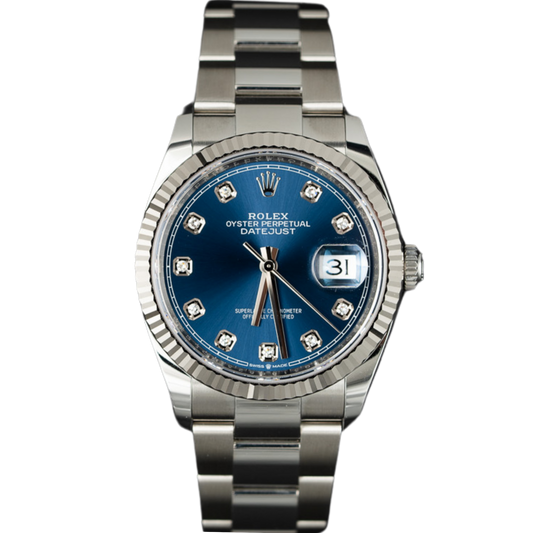 Rolex Datejust Ref. 126234 Stainless Steel Blue Diamond Dial on Oyster/Fluted Bezel
