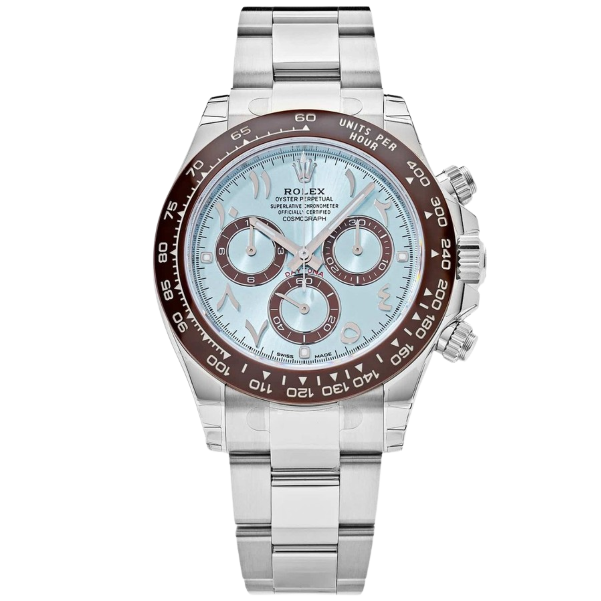 Rolex 116506 Platinum Arabic Dial Daytona Ice Blue Dial