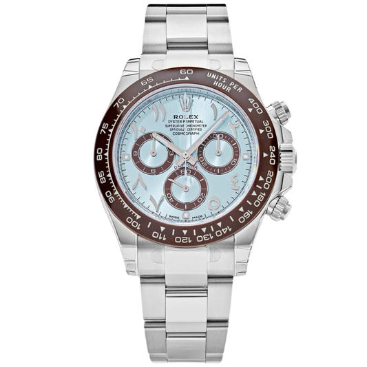 Rolex 116506 Platinum Arabic Dial Daytona Ice Blue Dial
