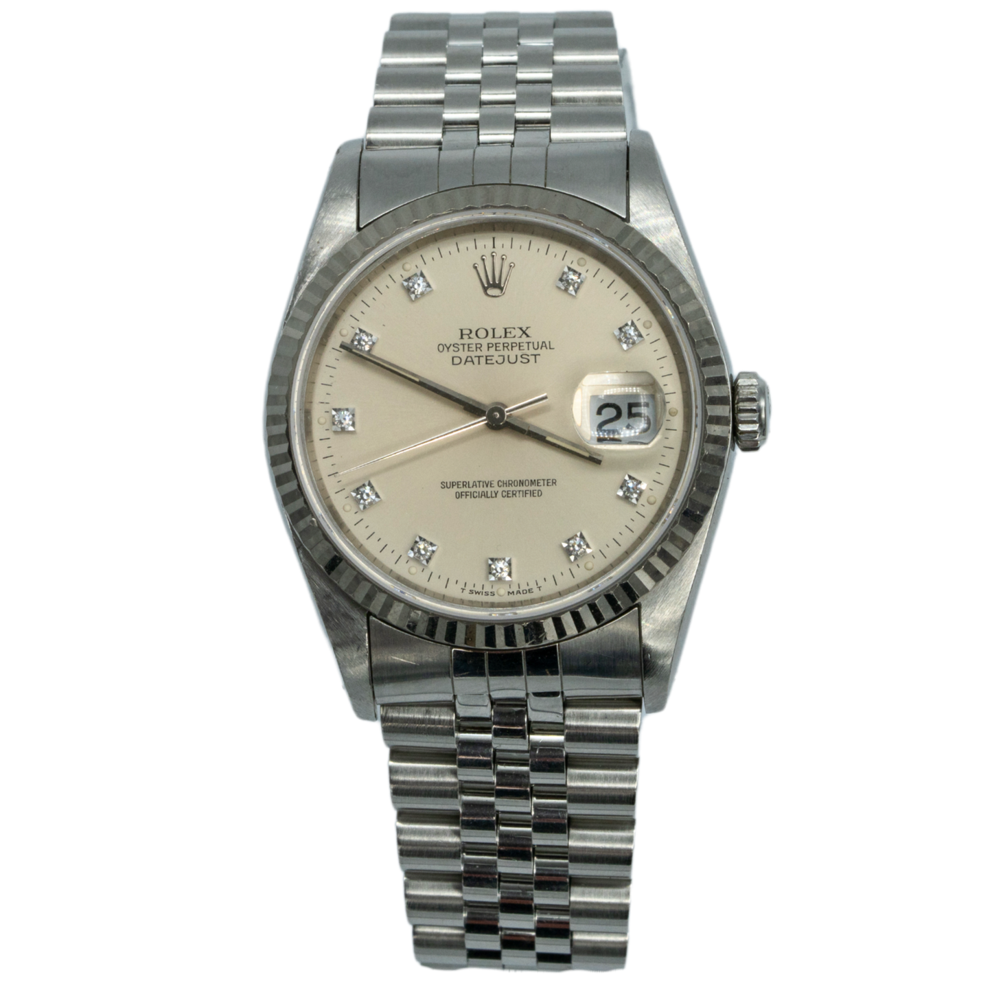 Rolex Datejust Ref. 16234G 36MM Cream Diamond Dial