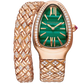 Bvlgari Ref. 103626 Serpenti Rose Gold Green Dial Diamond Bezel Single Coil