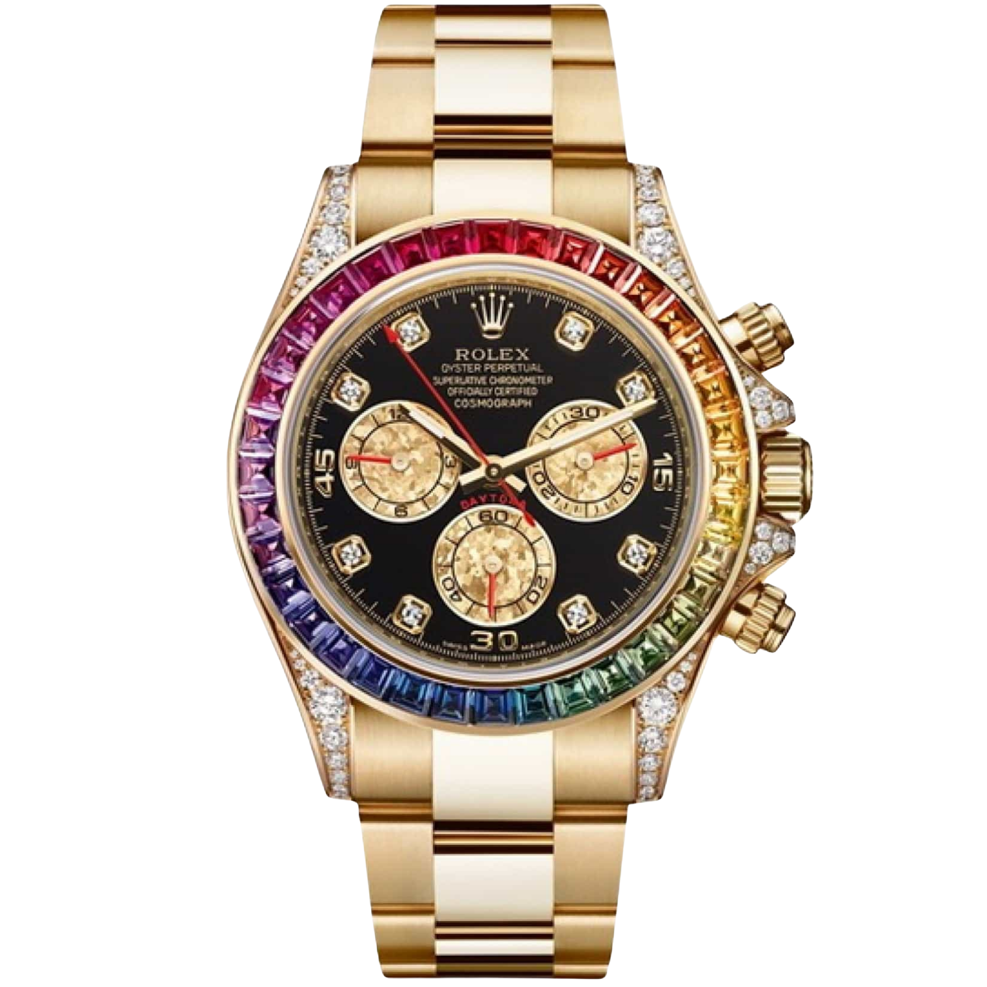 Rolex Gold Color Code Rolex Daytona Ref. 116598RBOW Yellow Gold Rainbow Black Dial – TPT ...