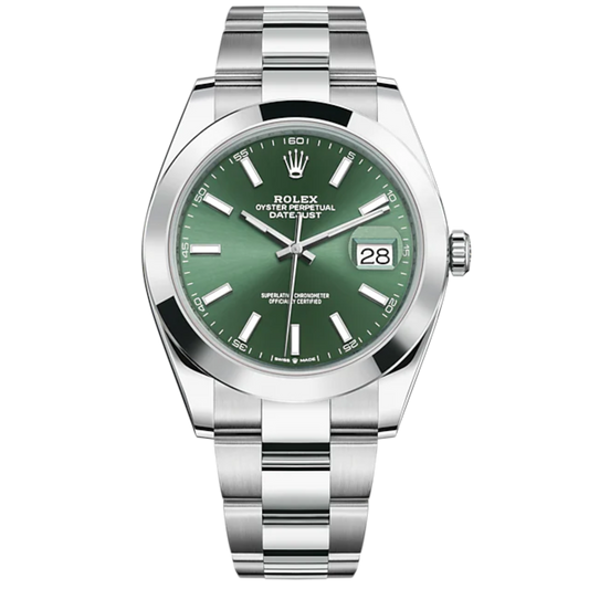 Rolex Datejust Ref. 126300 Mint Green Dial Smooth Bezel on Oyster