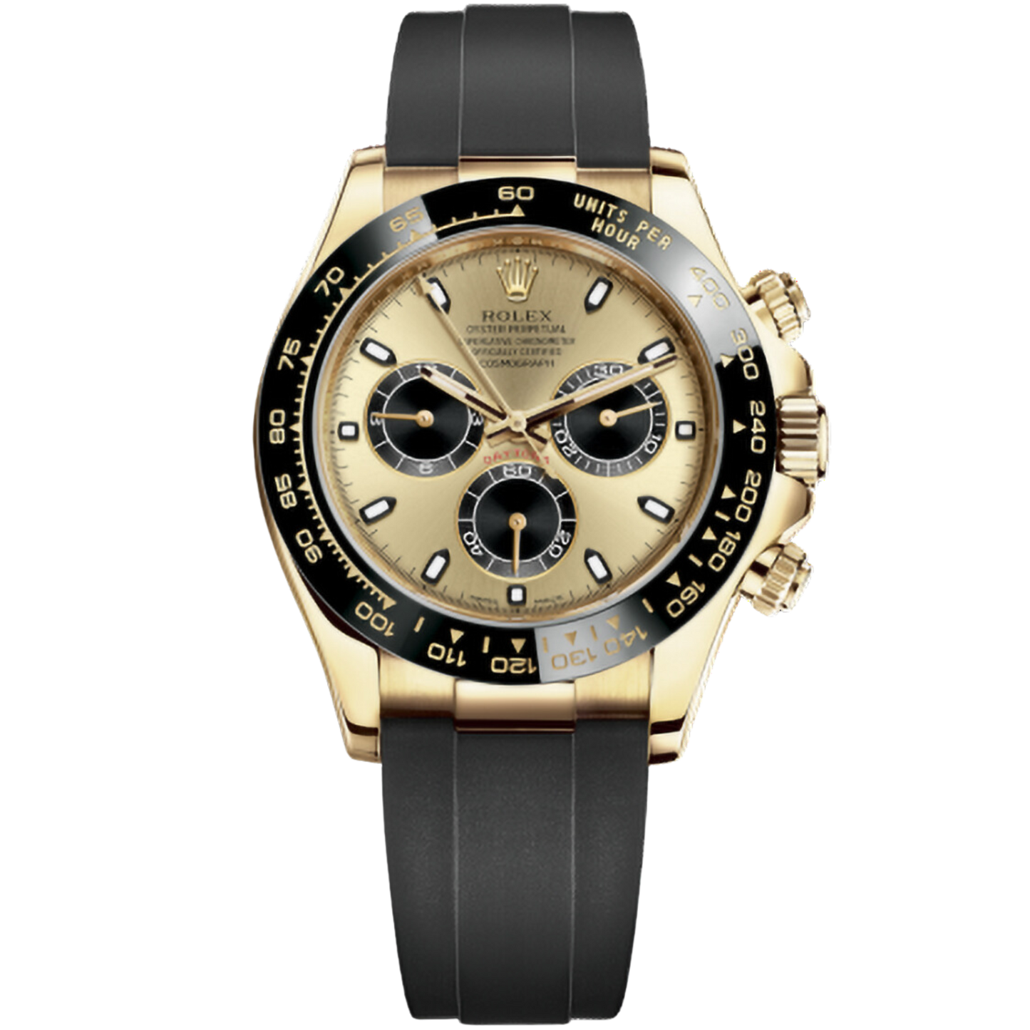 Rolex Pikachu Daytona Ref. 116518LN Yellow Gold Case and Dial in Oysterflex