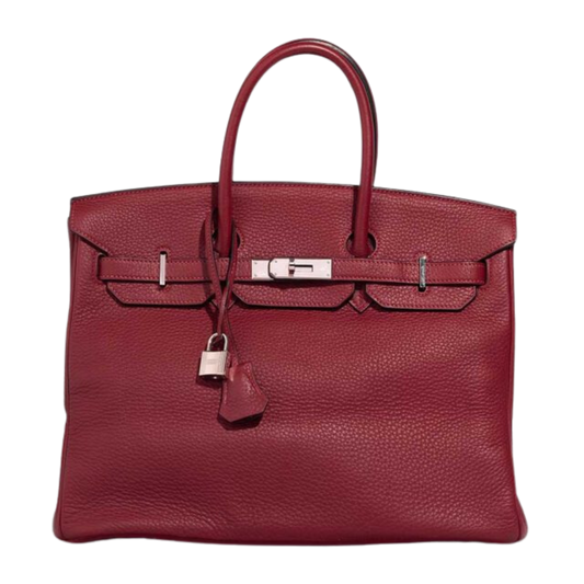 Hermes Birkin 35 Rouge Grenat Clemence Leather