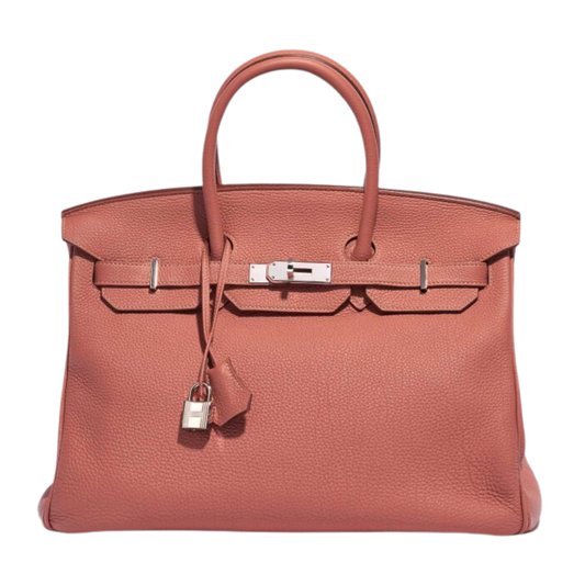 Hermes Birkin 35 Rose Tea Clemence Leather