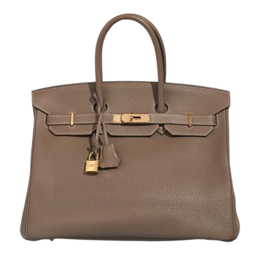 Hermes Birkin 35 Etoupe Clemence Leather