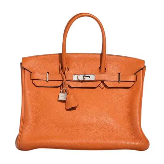 Hermes Birkin 35 Orange Clemence Leather