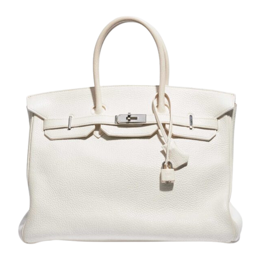 Hermes Birkin 35 White Clemence Leather